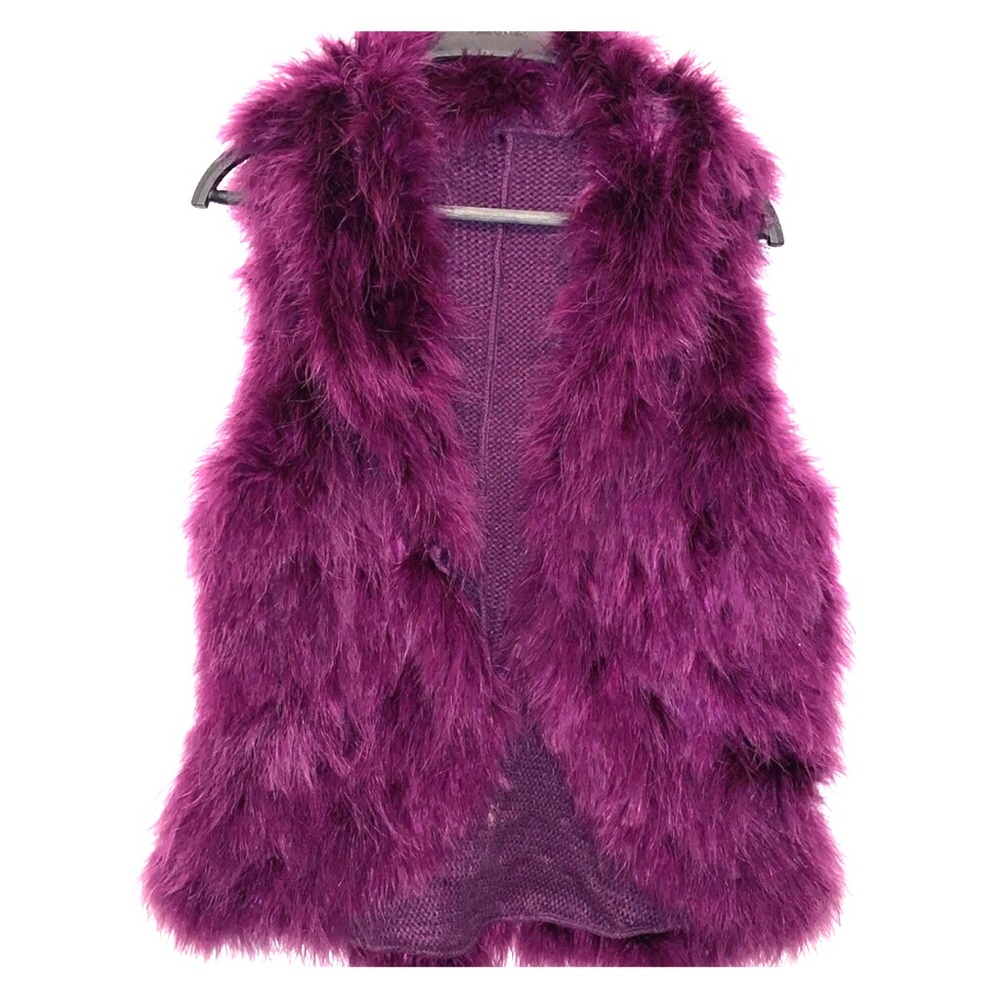 Zara purple faux fur vest